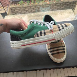 Burberry Nova Check Pattern Canvas Sneakers
